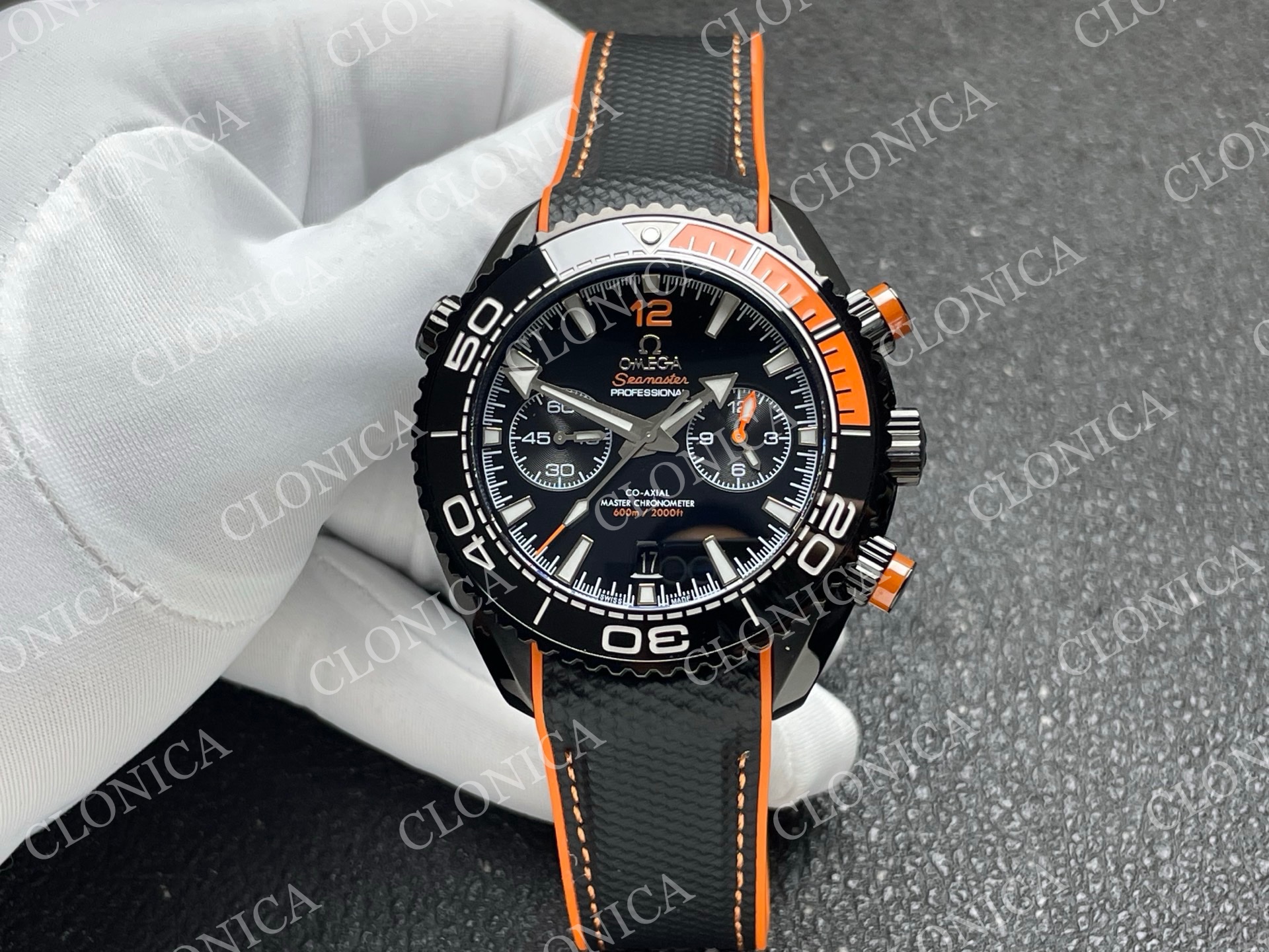 PLANET OCEAN MASTER CHRONOMETER BLACK CERAMIC BEZEL BLACK DIAL