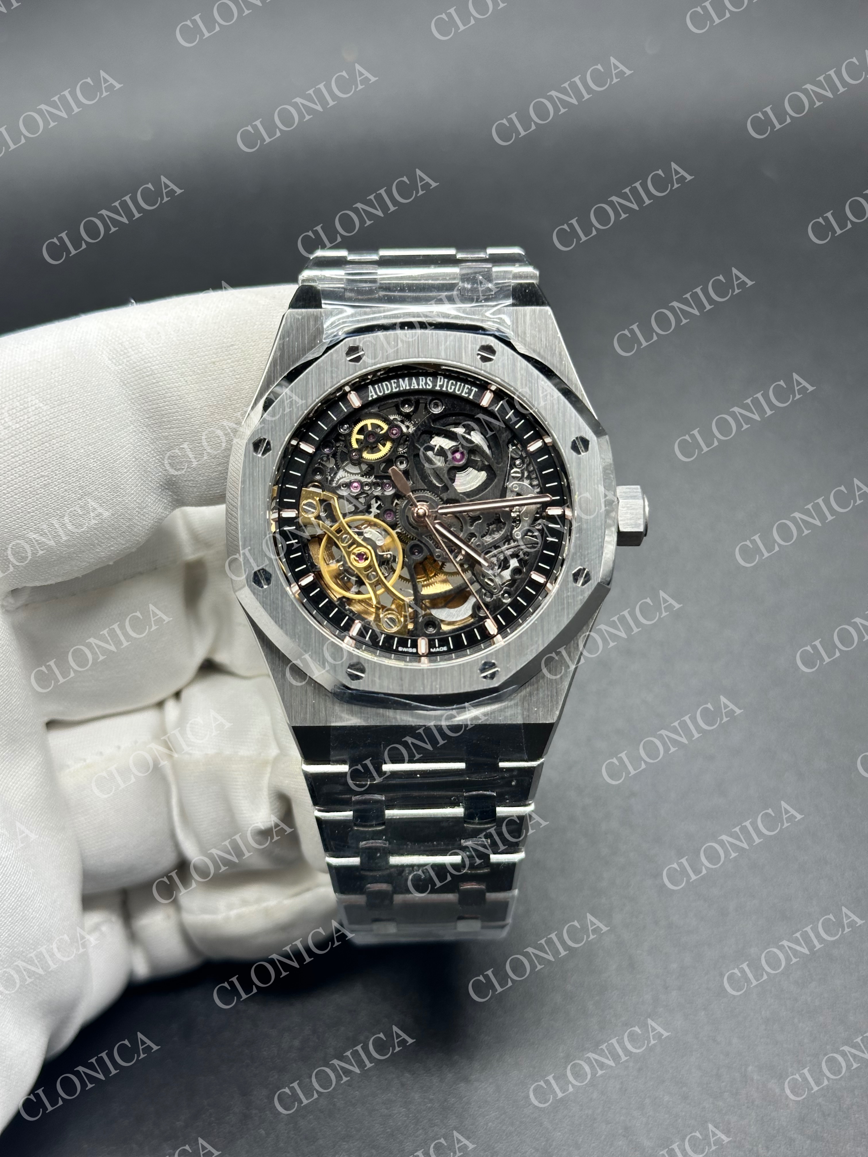 ROYAL OAK 41MM OPENWORKED 15407  SS BRACELET SA3132