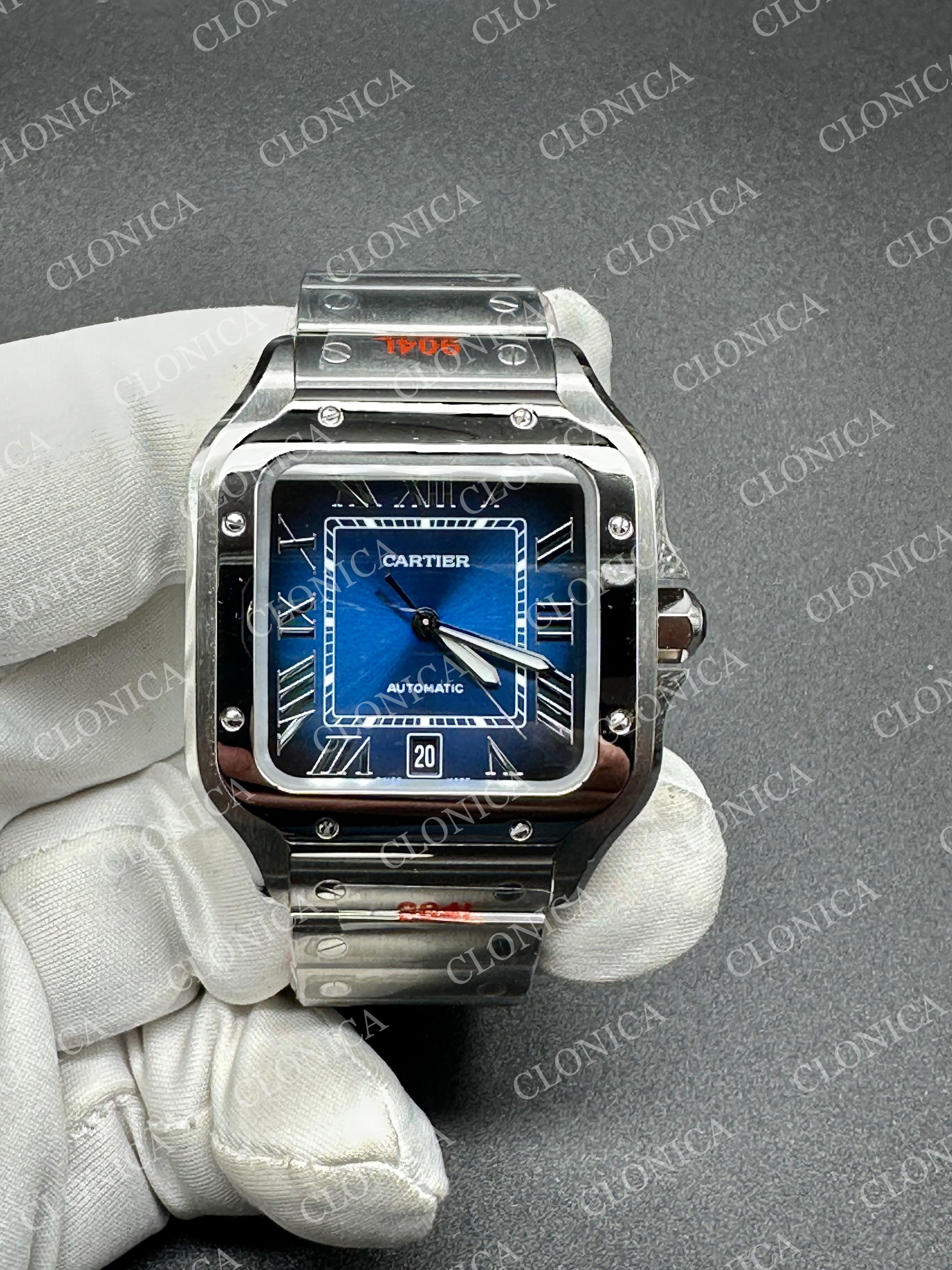 SANTOS DE CARTIER 40MM 1:1 BLUE DIAL ON SS SMARTLINKS BRACELET