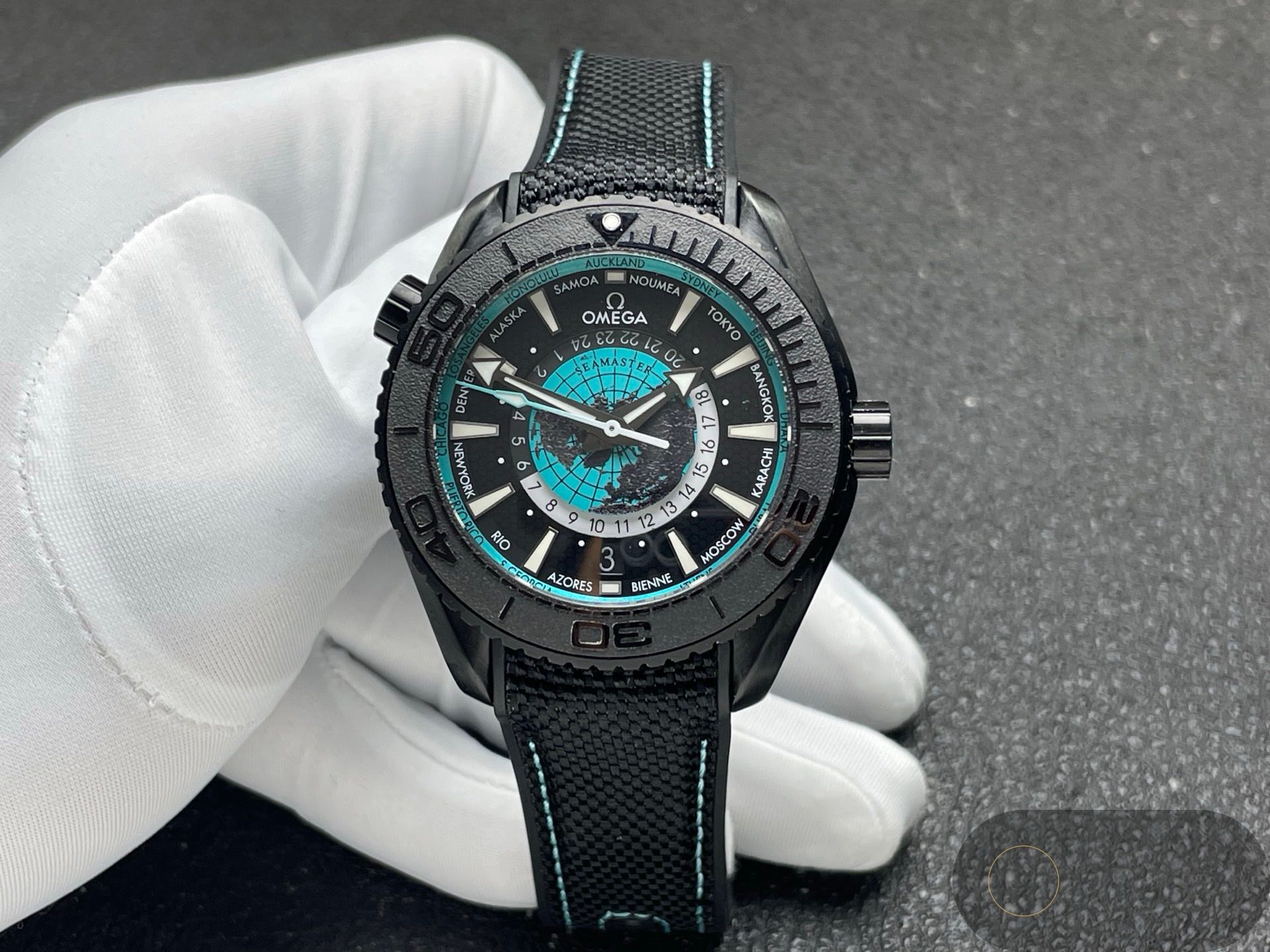 PLANET OCEAN 45.5MM GMT WORLDTIMER REAL CERAMIC