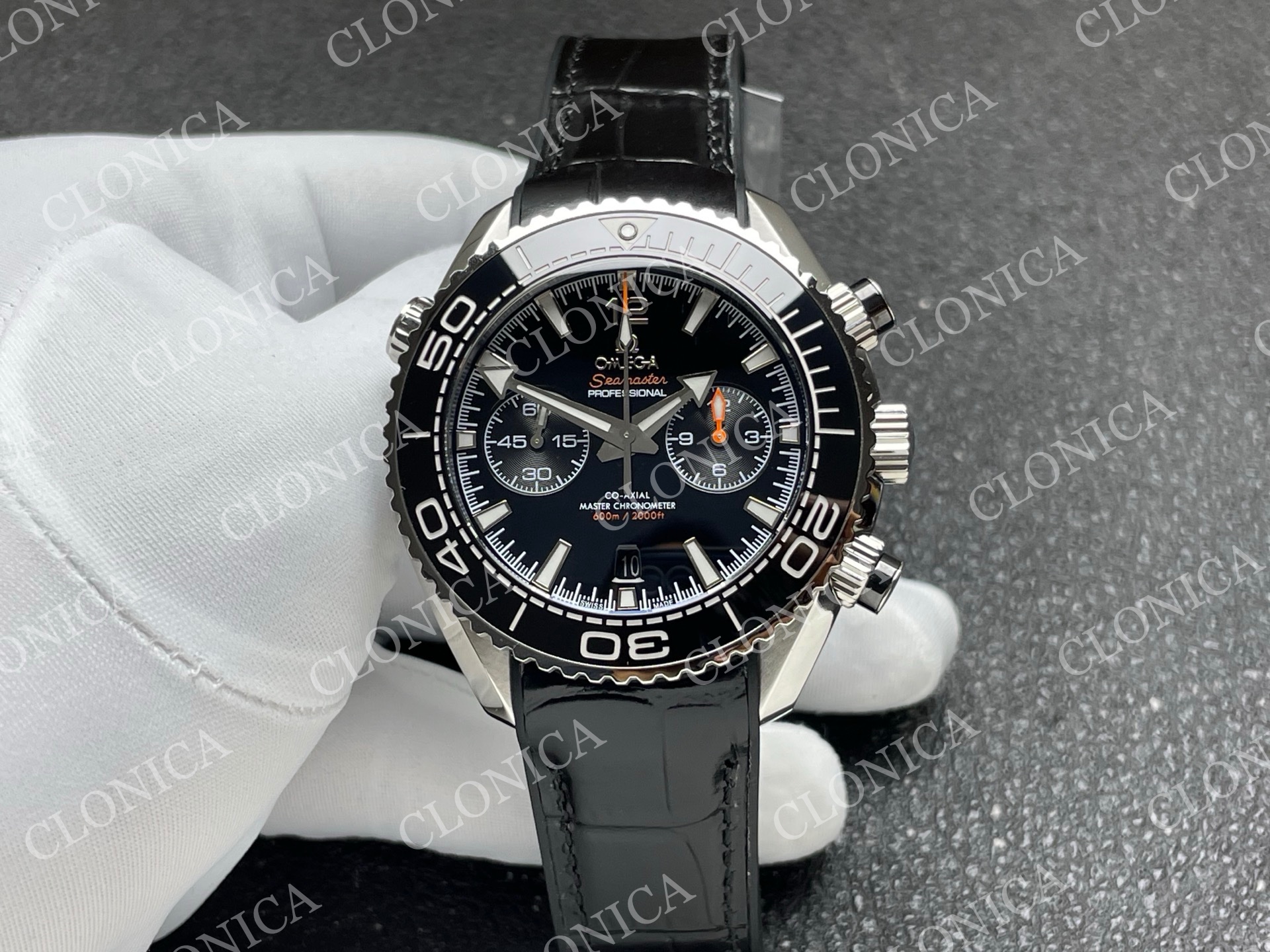 PLANET OCEAN MASTER CHRONOMETER BLACK CERAMIC BEZEL BLACK DIAL
