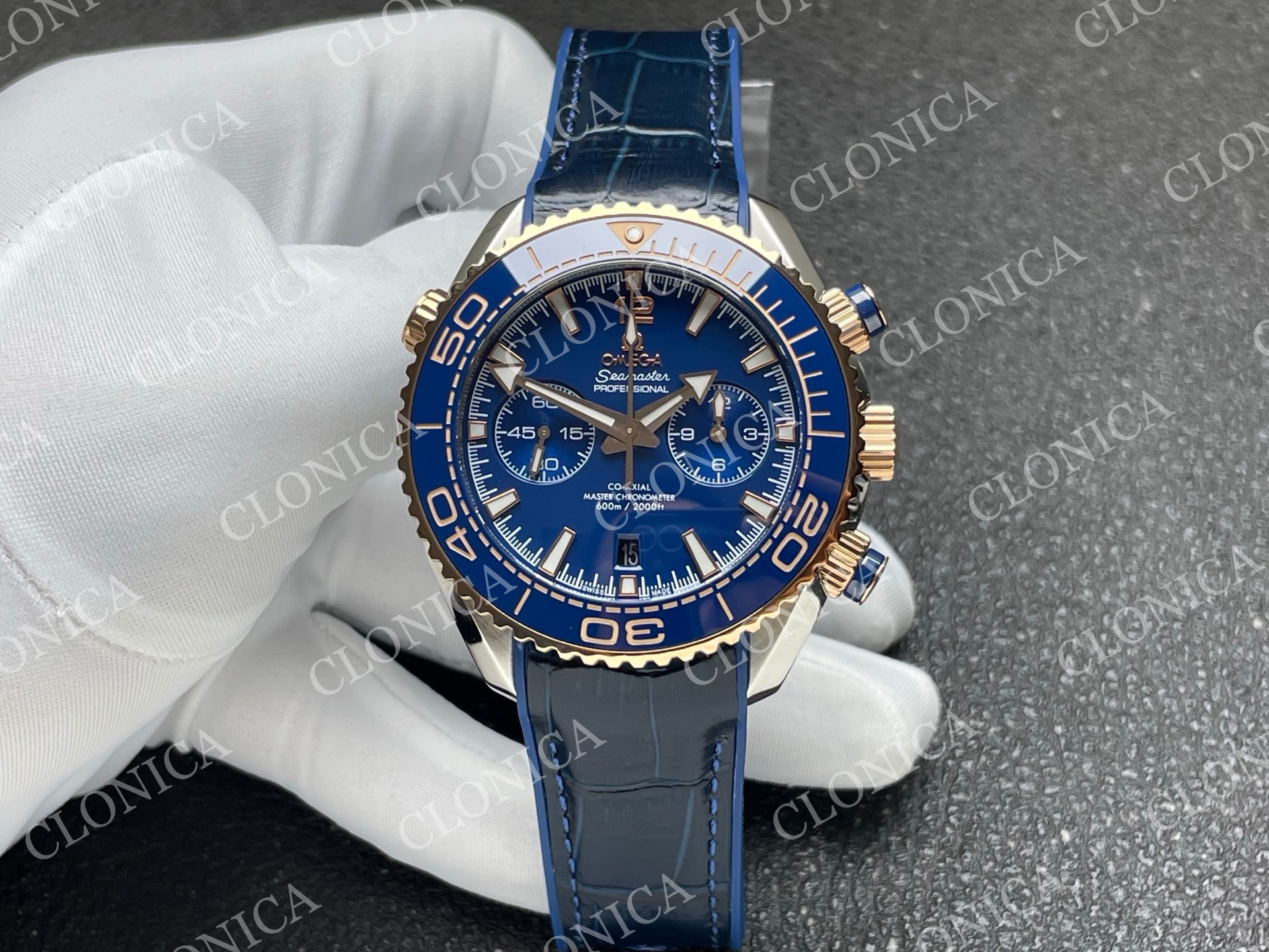 PLANET OCEAN MASTER CHRONOMETER BLUE ROSE CERAMIC BEZEL BLUE DIAL