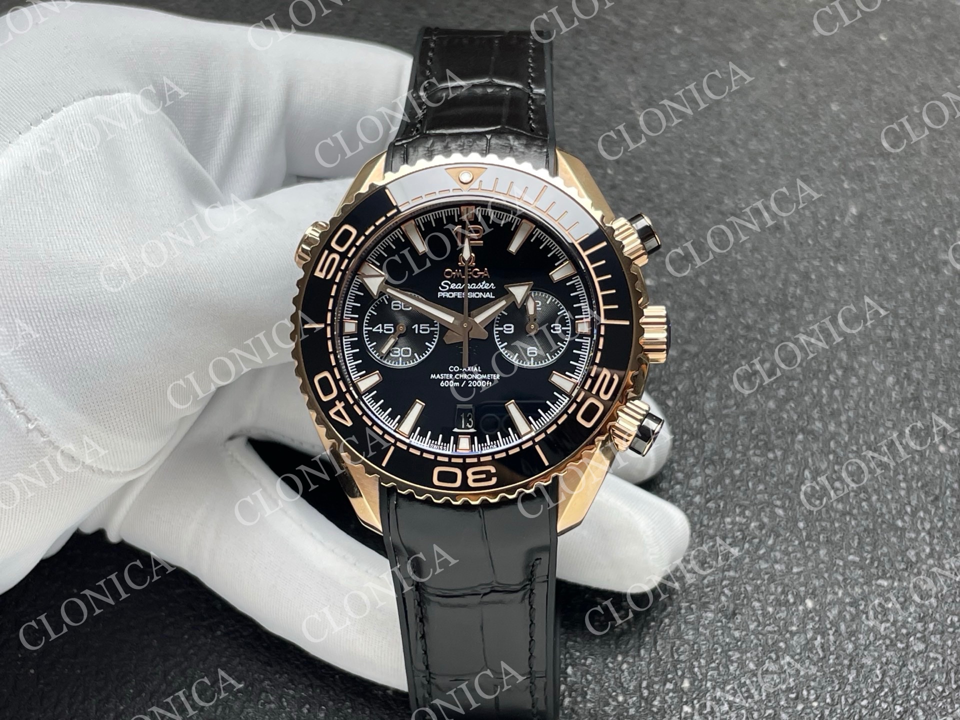 PLANET OCEAN MASTER CHRONOMETER BLACK ROSE CERAMIC BEZEL BLACK DIAL
