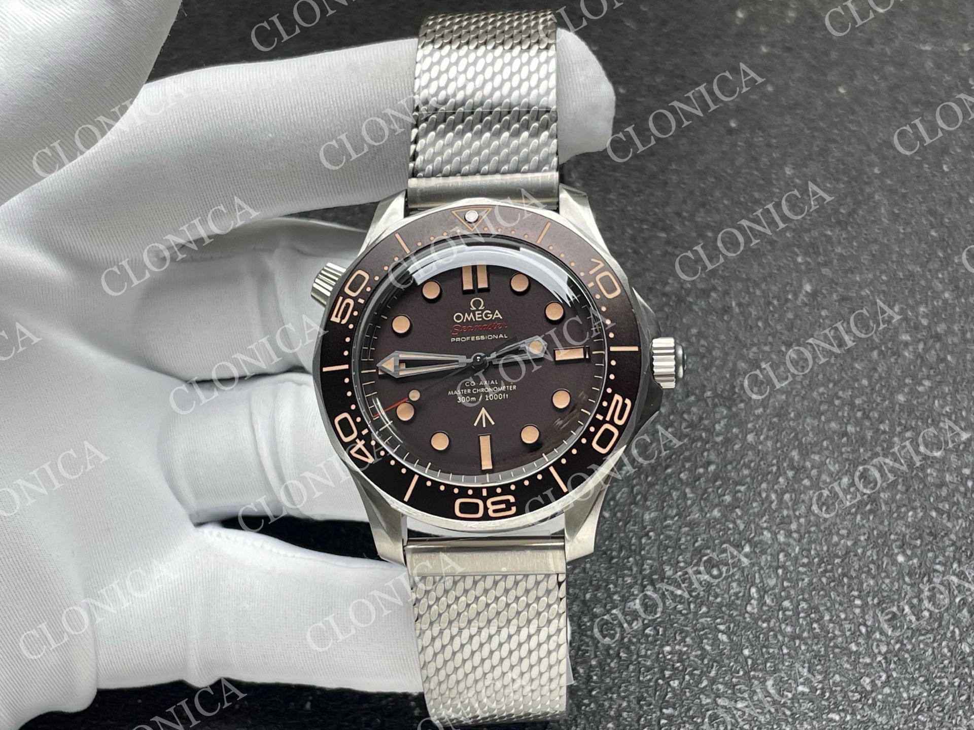 SEAMASTER 300 "NO TIME TO DIE" TITANIUM 1:1 ON TITANIUM MESH BRACELET