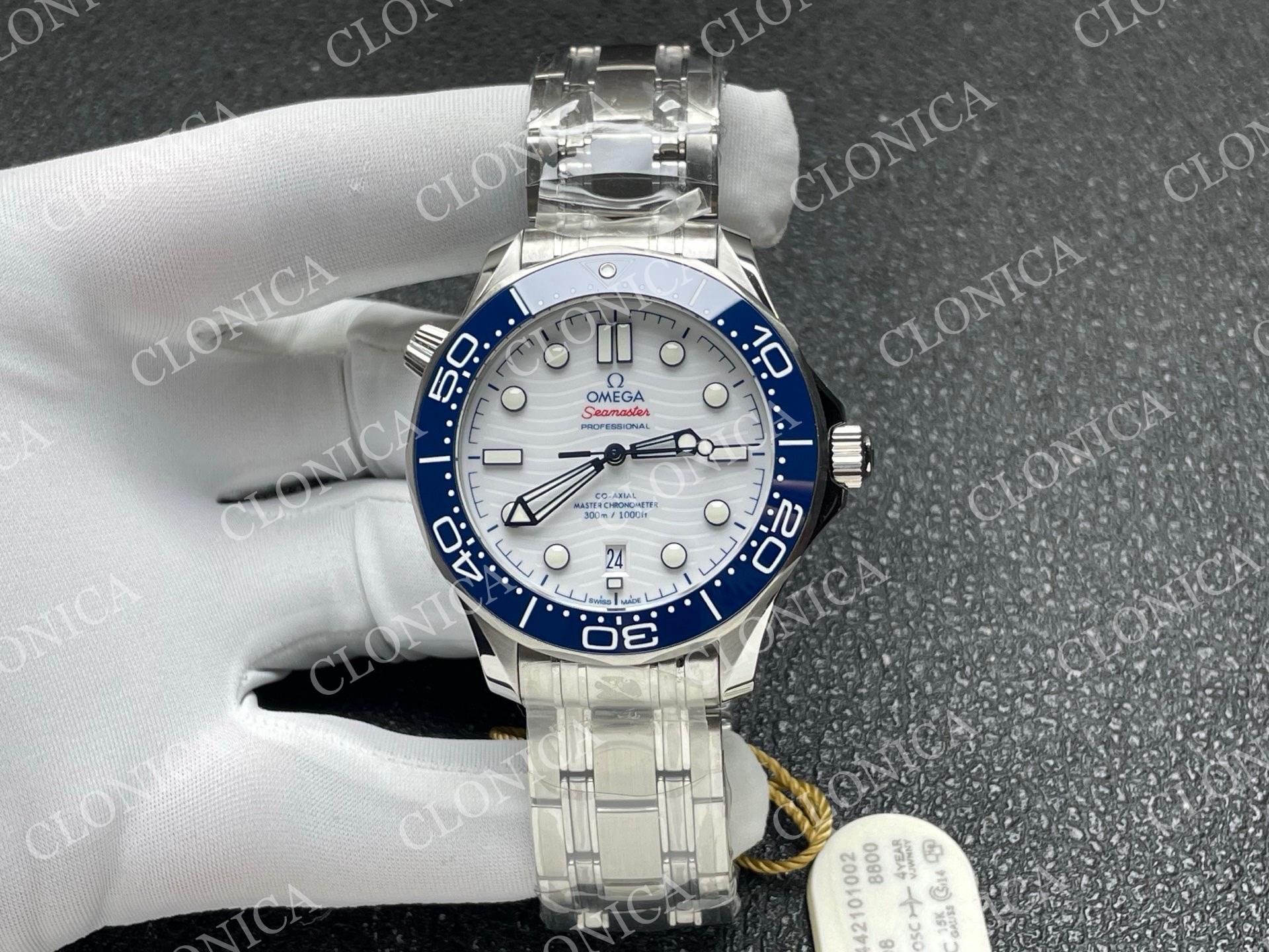 SEAMASTER DIVER 300M AMERICAS CUP SS 1:1 WHITE WAVE CERAMIC DIAL