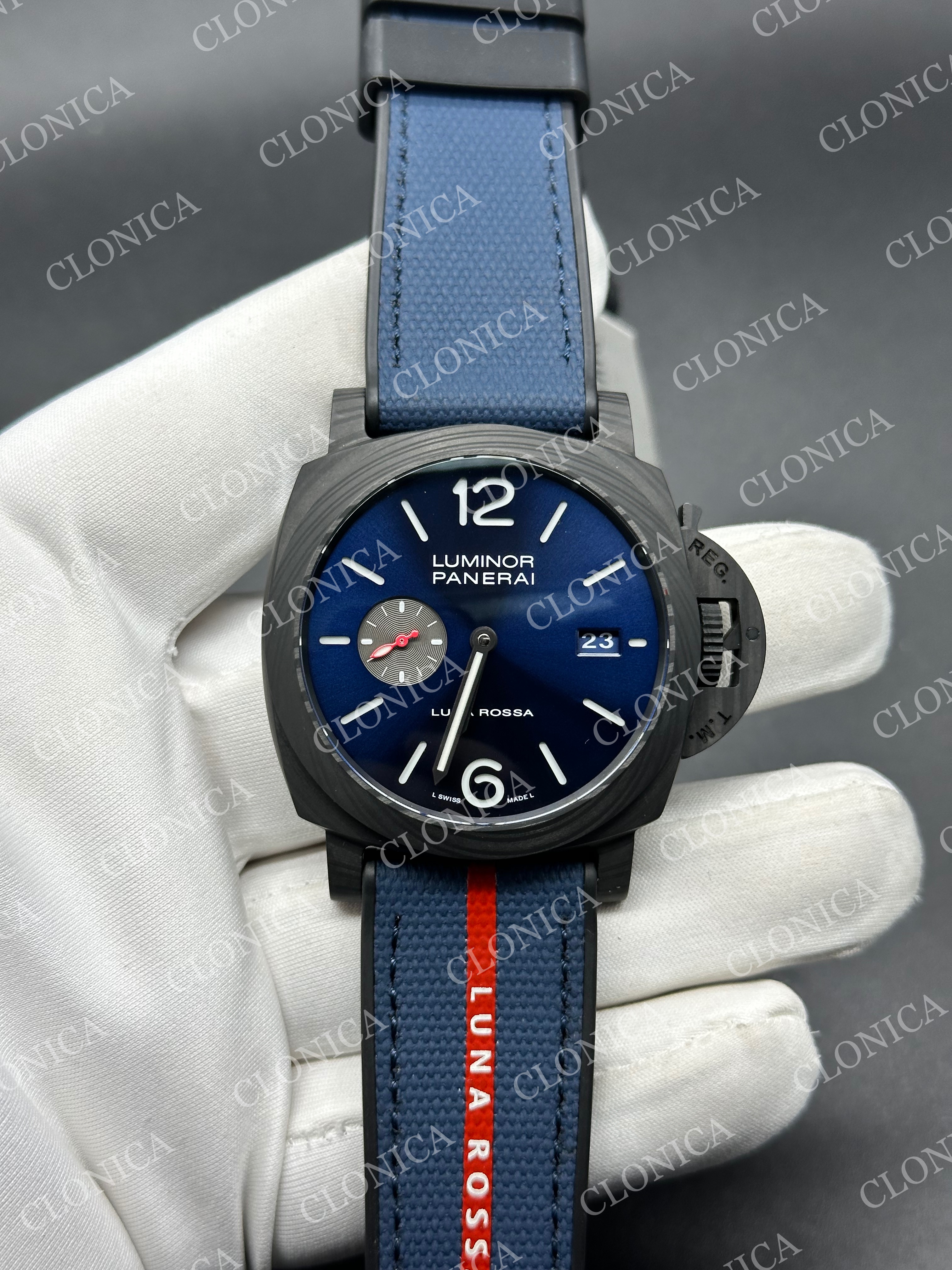 PAM1529 CARBOTECH 1:1 BLUE DIAL ON BLUE KEVLAR COMPOSITE STRAP P.9010 CLONE