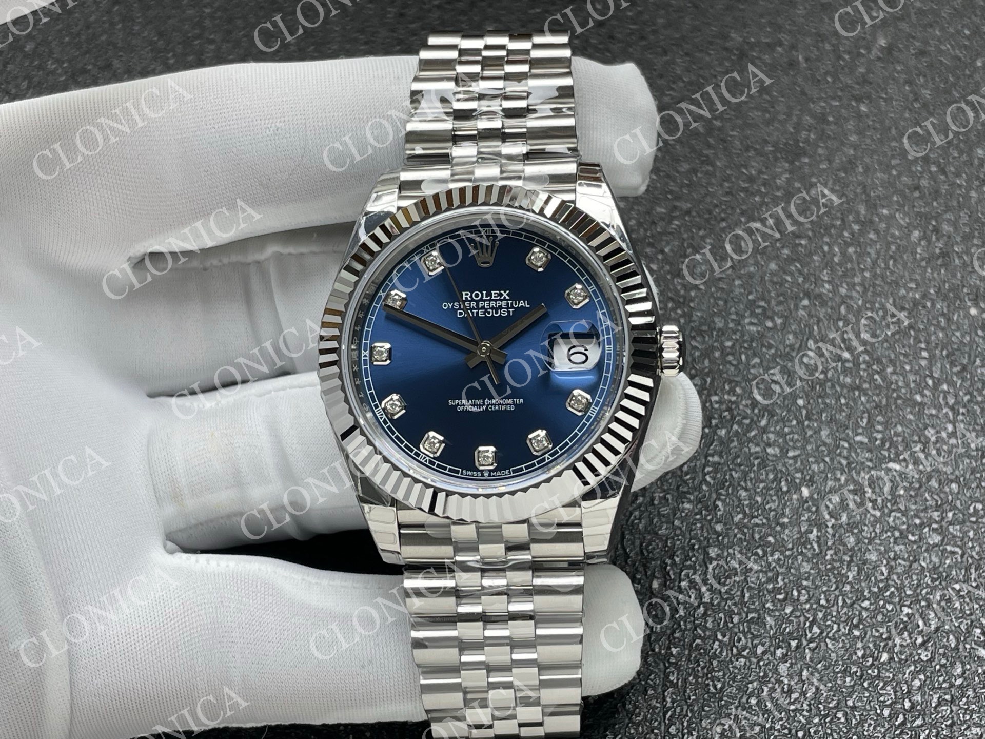 DATEJUST 41 126334 904L SS BLUE DIAMOND  DIAL