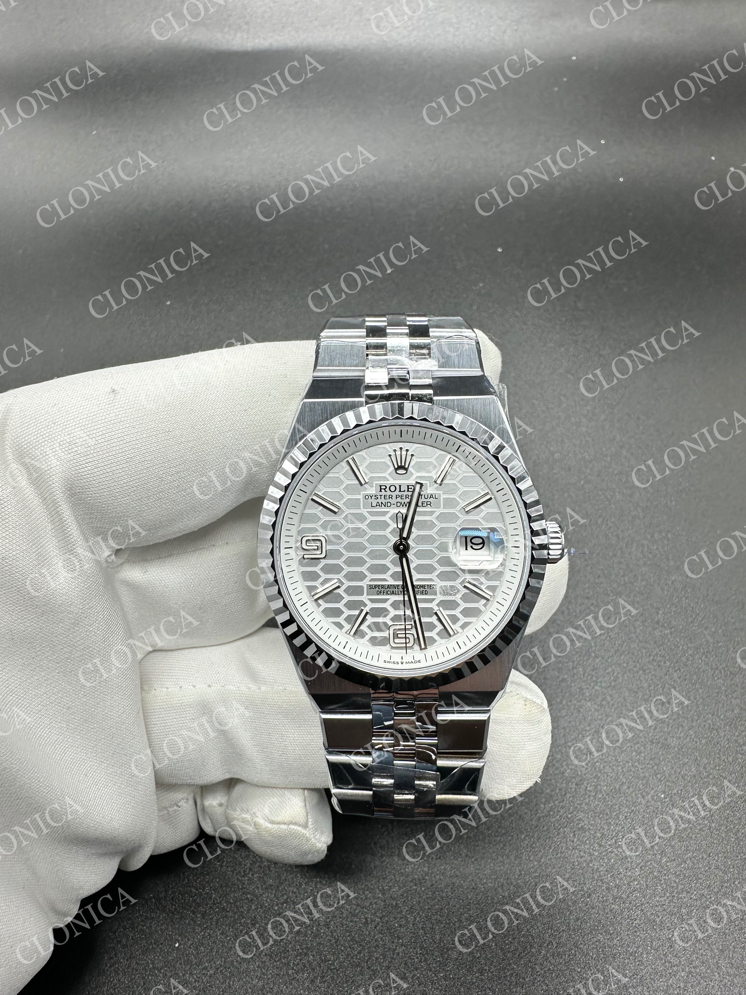 LAND DWELLER 127336 GAIN WEIGHT ICE WHITE DIAL ON SS BRACELET