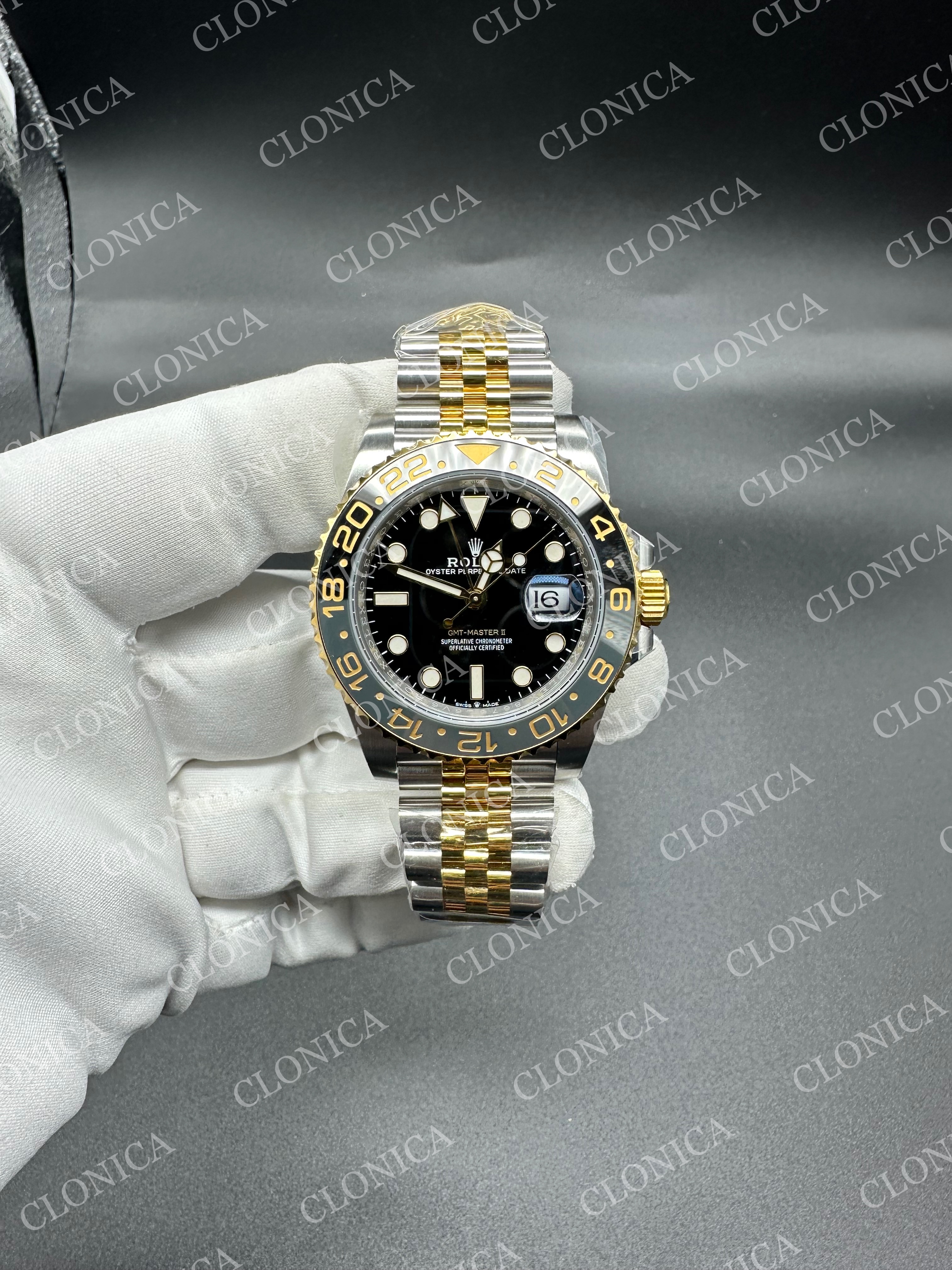 GMT-MASTER II 126713 GRNR BLACK DIAL ON SS/YG BRACELET SUPER CLONE DD3285