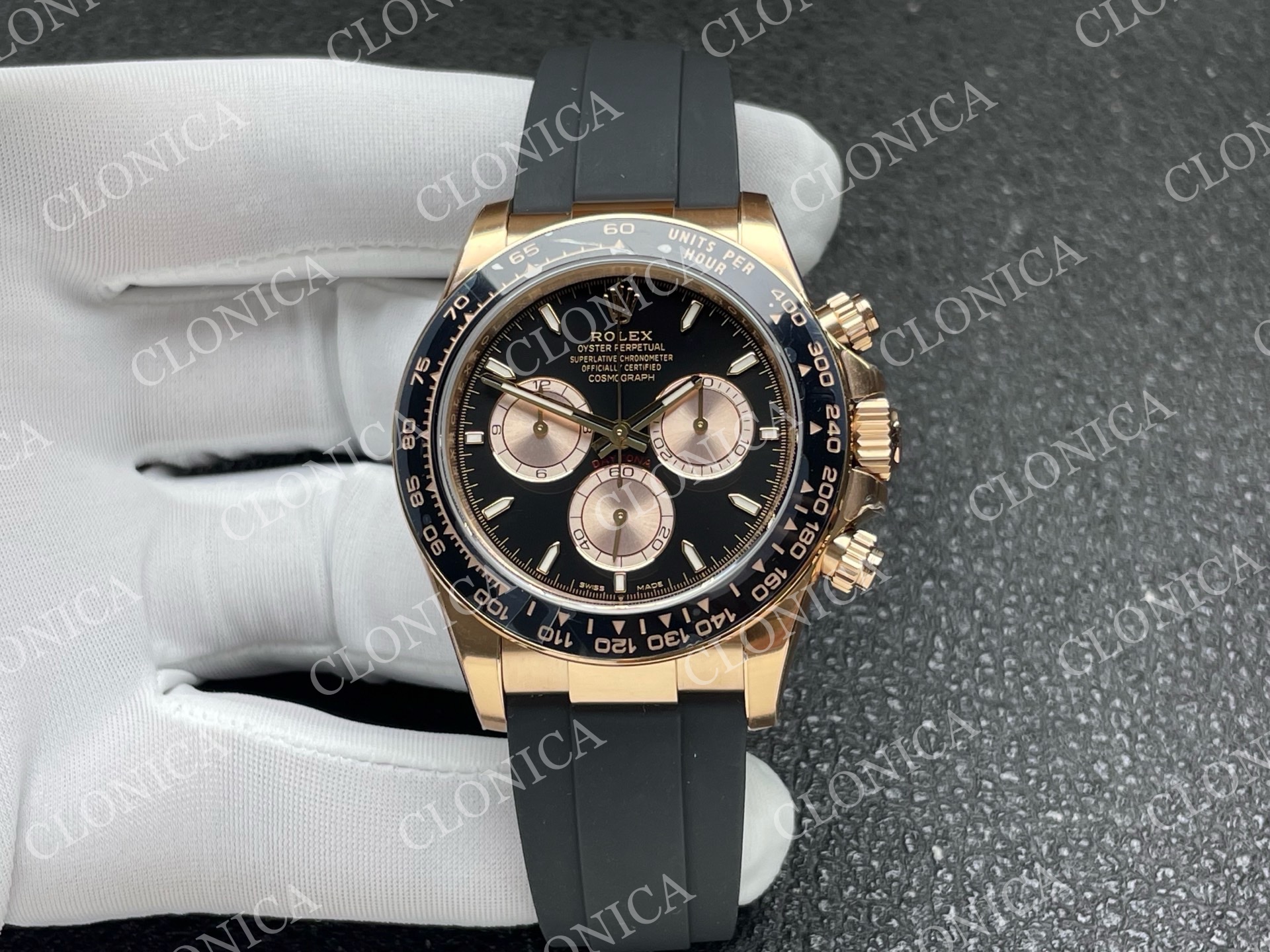 DAYTONA 126515 RG GAIN WEIGHT BLACK DIAL RG SUBDIAL ON OYSTERFLEX STRAP